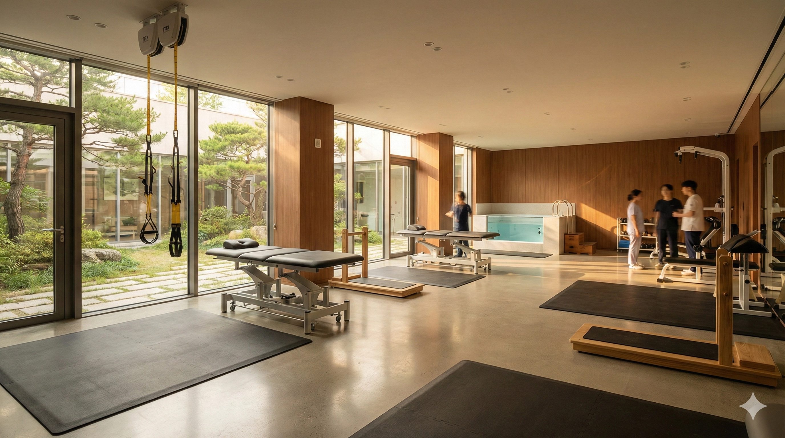 따뜻한 분위기의 재활 센터 내부 모습